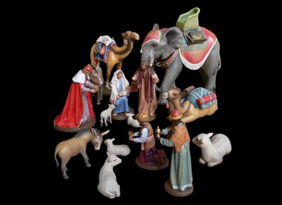 Szopki: Figury do szopki bożonarodzeniowej z litego drewna 