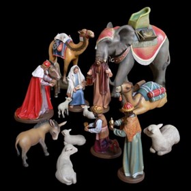 Szopki: Figury do szopki bożonarodzeniowej z litego drewna 