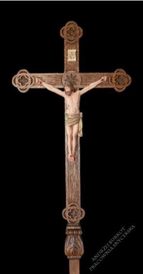Krzyże i krucyfiksy: Krzyże procesyjne z drewna