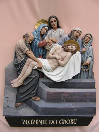 Stacje drogi krzyżowej : Drewniane płaskorzeźby - droga krzyżowa 