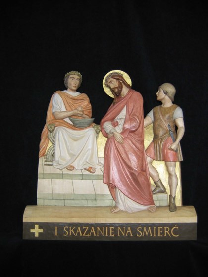 Stacje drogi krzyżowej : Drewniane płaskorzeźby - droga krzyżowa 
