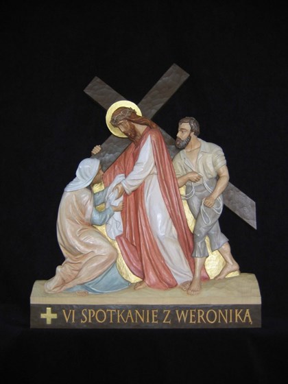 Stacje drogi krzyżowej : Drewniane płaskorzeźby - droga krzyżowa 